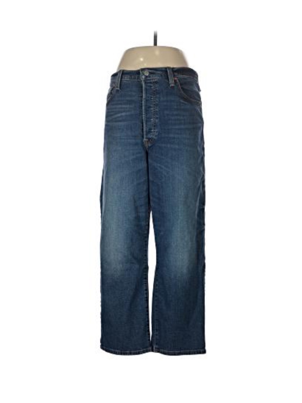 Levi’s Ribcage Straight Ankle Jeans Size 32 Dark Wash High Rise Denim - Picture 4 of 6